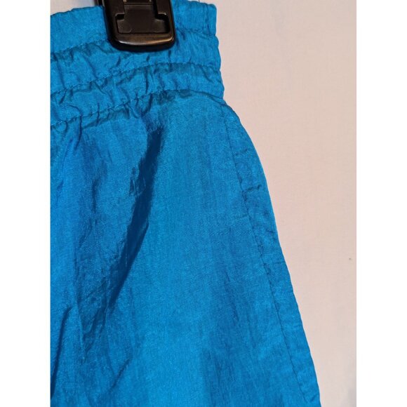 Vintage Casual Isle Blue Nylon Jogger Pants With Elastic Waist & Cuffs - Picture 2 of 8